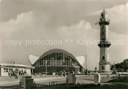 AK / Ansichtskarte Warnemuende Ostseebad Gaststaette Teepott Leuchtturm Kat. Rostock