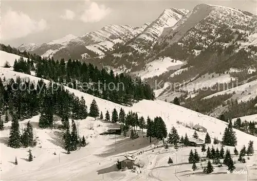 AK / Ansichtskarte Steibis Berggasthof Imberg Winterlandschaft Fliegeraufnahme Kat. Oberstaufen