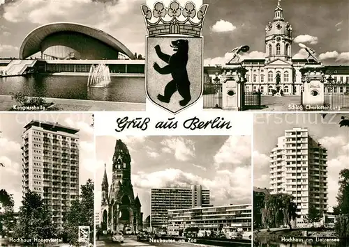 AK / Ansichtskarte Berlin Kongresshalle Schloss Charlottenburg Hansaviertel Gedaechniskirche Kat. Berlin