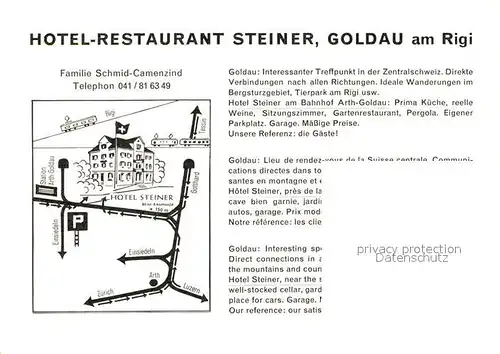AK / Ansichtskarte Goldau SZ Hotel Steiner 