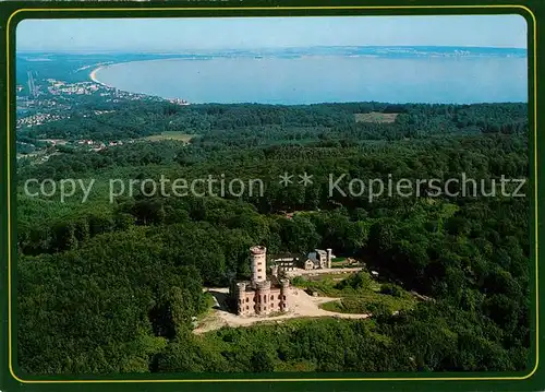 AK / Ansichtskarte Insel Ruegen Jagdschloss Granitz mit Blick auf Binz Fliegeraufnahme Kat. Bergen