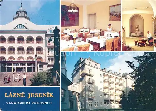 AK / Ansichtskarte Lazne Jesenik Sanatorium Priessnitz Hlavni budova nesouci jmeno zakladateile lazni Vincence Priessnitze Kat. Bad Graefenberg