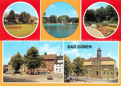 AK / Ansichtskarte Bad Dueben Platz der Jugend Waldbad Hammermuehle Kurpark Markt Rathaus Kat. Bad Dueben