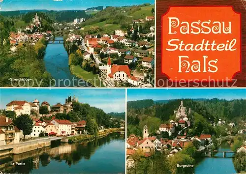 AK / Ansichtskarte Hals Passau Stromlaenge Ilz Partie Burgruine Kat. Passau