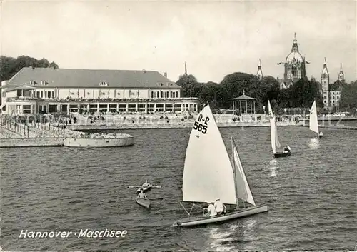 AK / Ansichtskarte Hannover Maschsee Segelboote Kanuten Kat. Hannover