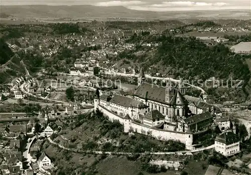 AK / Ansichtskarte Steinbach Schwaebisch Hall Fliegeraufnahme Schloss Comburg Katholische Kirche Akademie Kat. Schwaebisch Hall