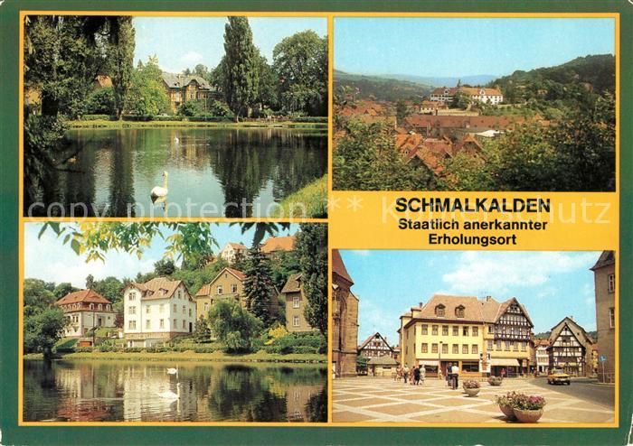 AK / Ansichtskarte Schmalkalden Neuer Teich Schloss Wilhelmsburg