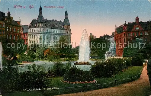 AK / Ansichtskarte Koeln Rhein Deutscher Ring Fontaene Kat. Koeln