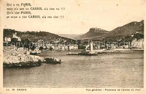 AK / Ansichtskarte Cassis Panorama Entree du Port Kat. Cassis