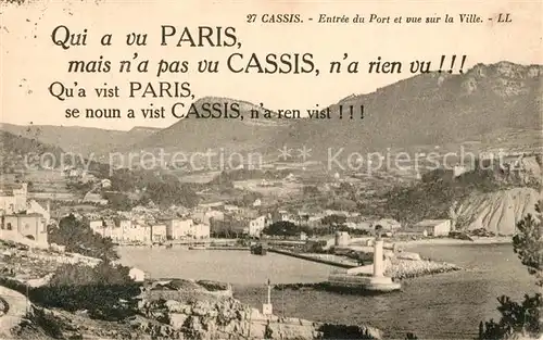 AK / Ansichtskarte Cassis Entree du Port et vue sur la ville Kat. Cassis