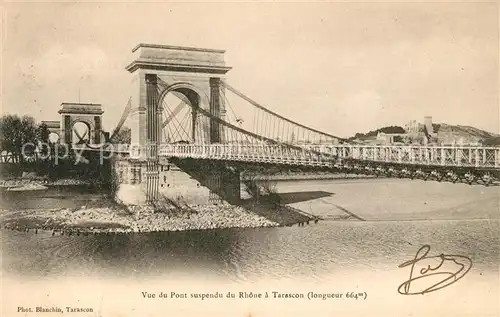 AK / Ansichtskarte Tarascon Bouches du Rhone Vue du Pont du Rhone