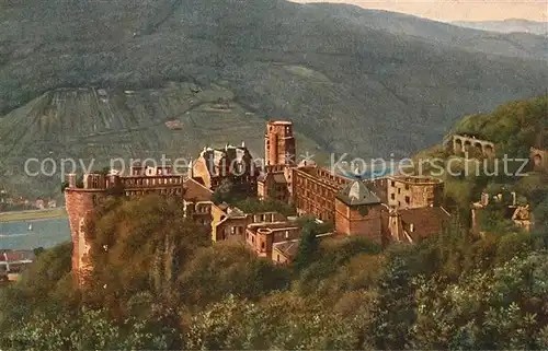 AK / Ansichtskarte Hoffmann Heinrich Heidelberg Schloss von der Molkenkur  Kat. Kuenstlerkarte