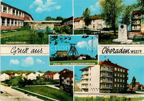 AK / Ansichtskarte Oberaden Ehrenmal Sundernschule Hochhaus  Kat. Bergkamen