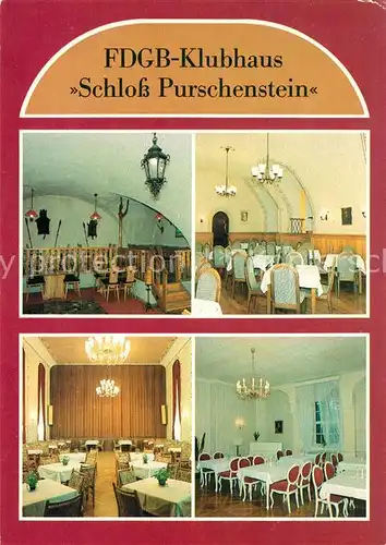AK / Ansichtskarte Neuhausen Marienberg FDGB Klubhaus Schloss Purschenstein Gastraeume  Kat. Marienberg