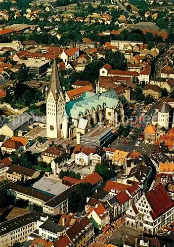 AK / Ansichtskarte Paderborn Fliegeraufnahme mit Kaiserpfalz Dom Gaukirche Rathaus Kat. Paderborn