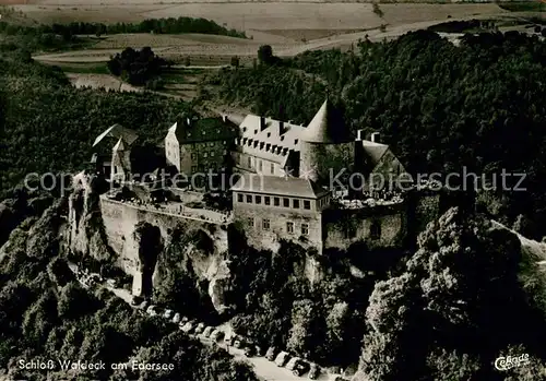 AK / Ansichtskarte Waldeck Edersee Schloss Fliegeraufnahme