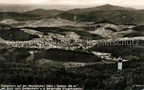 AK / Ansichtskarte Gadernheim Kaiserturm Neunkircher Hoehe Fliegeraufnahme Kat. Lautertal (Odenwald)