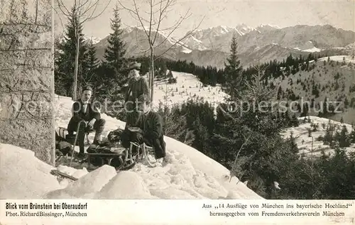 AK / Ansichtskarte Oberaudorf Panorama Blick vom Bruenstein Winterlandschaft Alpen Serie "14 Ausfluege von Muenchen ins bayerische Hochland" Kat. Oberaudorf