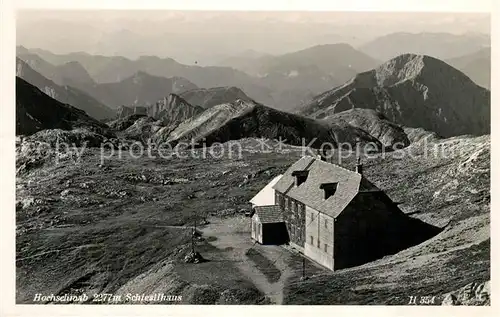 AK / Ansichtskarte Hochschwab Schiestlhaus Berghuette Alpenpanorama Kat. Oesterreich