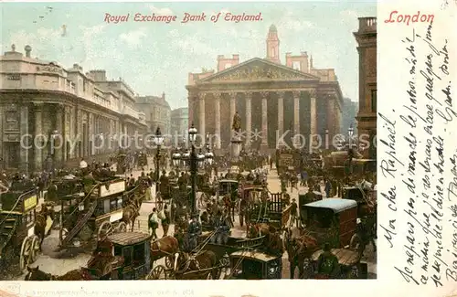 AK / Ansichtskarte London Royal Exchange Bank of England Monument Kat. City of London