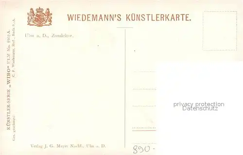 AK / Ansichtskarte Verlag Wiedemann WIRO Nr. 2102 A Ulm Donau Zundeltor  Kat. Verlage