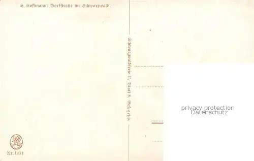 AK / Ansichtskarte Hoffmann Heinrich Dorfstrasse Schwarzwald  Kat. Kuenstlerkarte