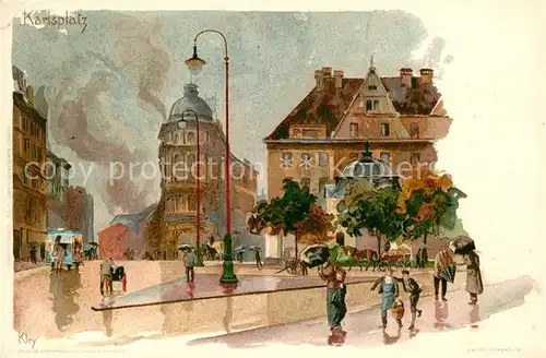 AK / Ansichtskarte Kley Muenchen Karlsplatz Litho Kat. Kuenstlerlitho