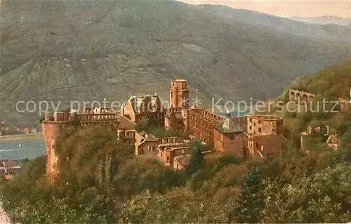 AK / Ansichtskarte Hoffmann Heinrich Heidelberg Schloss von der Molkenkur  Kat. Kuenstlerkarte