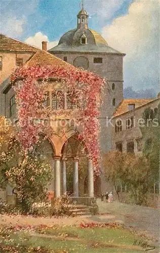 AK / Ansichtskarte Hoffmann Heinrich Heidelberg Schlosshof Brunnenhalle Wartturm Kat. Kuenstlerkarte