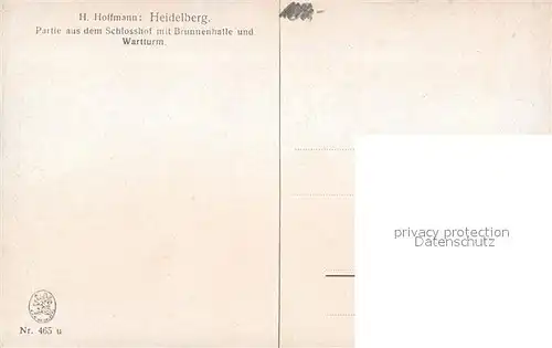 AK / Ansichtskarte Hoffmann Heinrich Heidelberg Schlosshof Brunnenhalle Wartturm Kat. Kuenstlerkarte