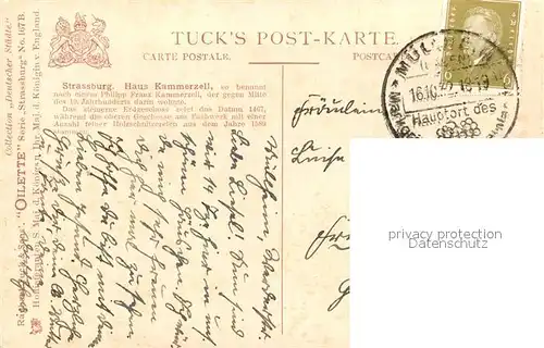 AK / Ansichtskarte Verlag Tucks Oilette Nr. 167 B Strassburg Haus Kammerzell  Kat. Verlage