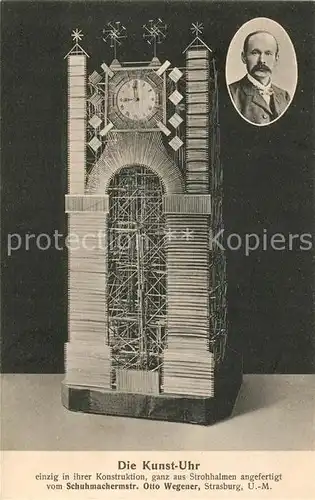 AK / Ansichtskarte Uhren Kunst Uhr Strohhalmen Otto Wegener  Kat. Technik