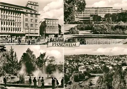 AK / Ansichtskarte Pforzheim Krankenhaus Leopoldplatz Stadtgarten Kat. Pforzheim