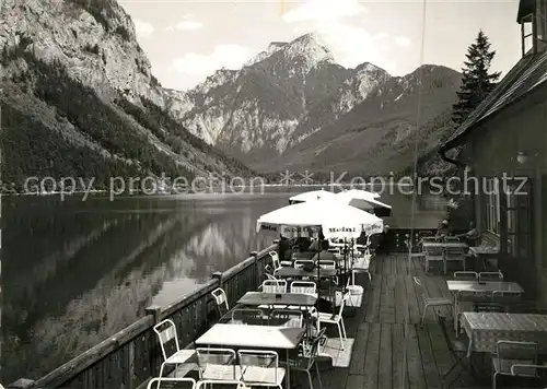 AK / Ansichtskarte Eisenerz Steiermark Seerestaurant Leopoldsteinersee Pfaffenstein Kat. Eisenerz