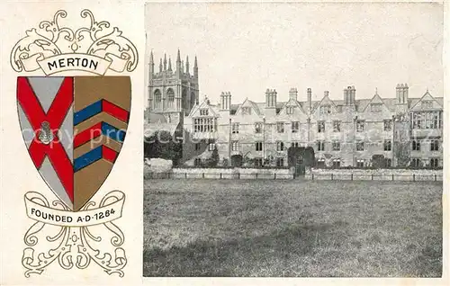 AK / Ansichtskarte Oxford Oxfordshire Merton College Wappen Kat. Oxford