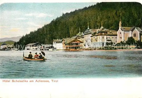 AK / Ansichtskarte Achensee Hotel Scholastika Bootfahren Kat. Eben am Achensee