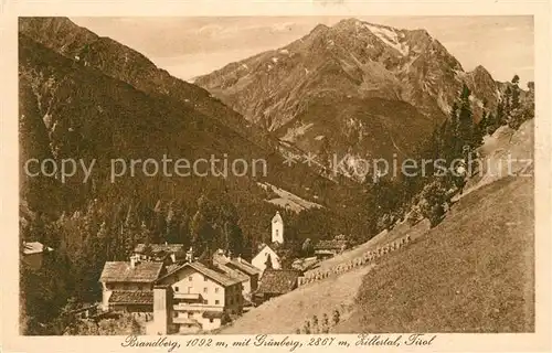 AK / Ansichtskarte Brandberg Tirol Panorama mit Gruenberg Zillertaler Alpen Kat. Brandberg