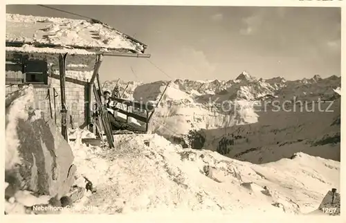 AK / Ansichtskarte Nebelhorn Gipfelhuette Winterpanorama Alpen Kat. Oberstdorf