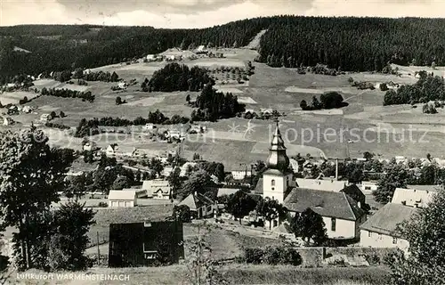 AK / Ansichtskarte Warmensteinach Panorama Luftkurort Blick vom Kriegerdenkmal Kat. Warmensteinach Fichtelgebirge