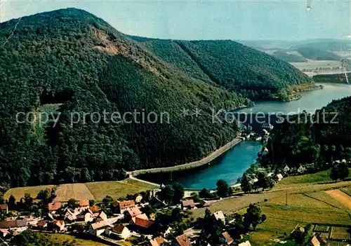 AK / Ansichtskarte Heiminghausen mit Diemelsee Talsperre Fliegeraufnahme Kat. Schmallenberg