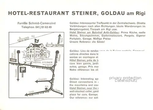 AK / Ansichtskarte Goldau SZ Hotel Restaurant Steiner