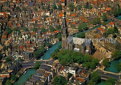 AK / Ansichtskarte Amsterdam Niederlande Prinsengracht Westerkerk Fliegeraufnahme Kat. Amsterdam