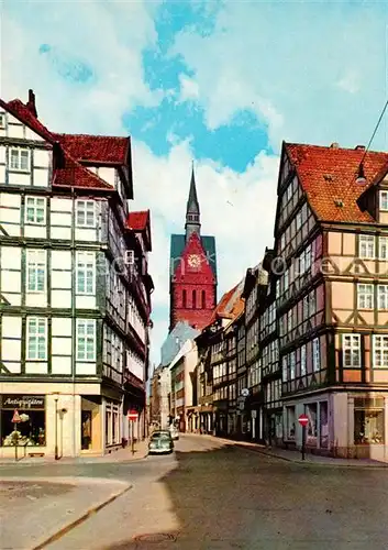 AK / Ansichtskarte Hannover Holzmarkt und Kramerstrasse Turm der Marktkirche Kat. Hannover
