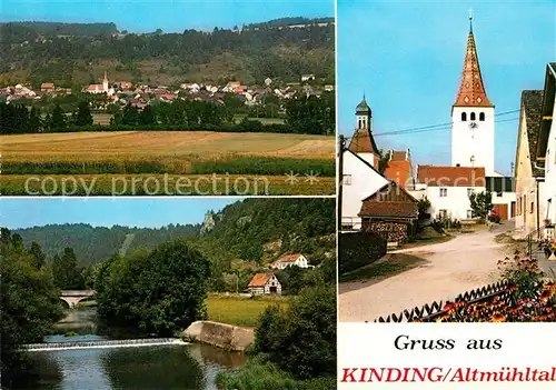 AK / Ansichtskarte Kinding Panorama Stauwehr Ortsmotiv Kirche Kat. Kinding