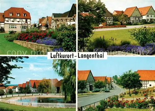 AK / Ansichtskarte Langenthal Hofgeismar Gastwirtschaft Edgar Koch Teich Dorfstrasse Kat. Trendelburg