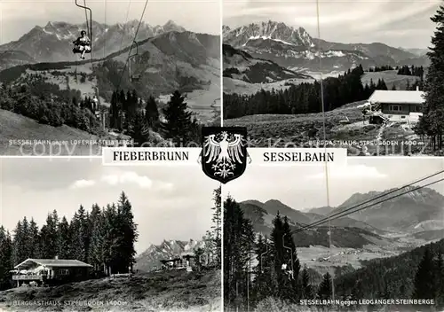 AK / Ansichtskarte Fieberbrunn Tirol Sesselbahn Berggasthaus Streuboeden Leoganger Steinberge Kat. Fieberbrunn