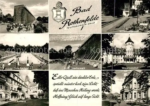 AK / Ansichtskarte Bad Rothenfelde Neues Gradierwerk Wittekindsprudel Sole Freibad Weidtmannshof  Kat. Bad Rothenfelde