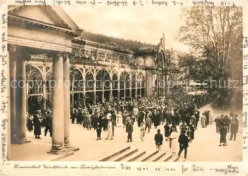 AK / Ansichtskarte Marienbad Tschechien Boehmen Trinkstunde Kreuzbrunnen Kat. Marianske Lazne