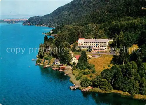 AK / Ansichtskarte Sekirn Woerther See Hotel Korotan Fliegeraufnahme