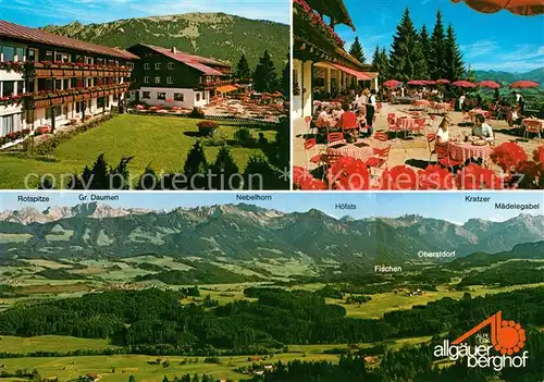 AK / Ansichtskarte Sonthofen Oberallgaeu Sporthotel Allgaeuer Berghof Terrasse Panorama Kat. Sonthofen